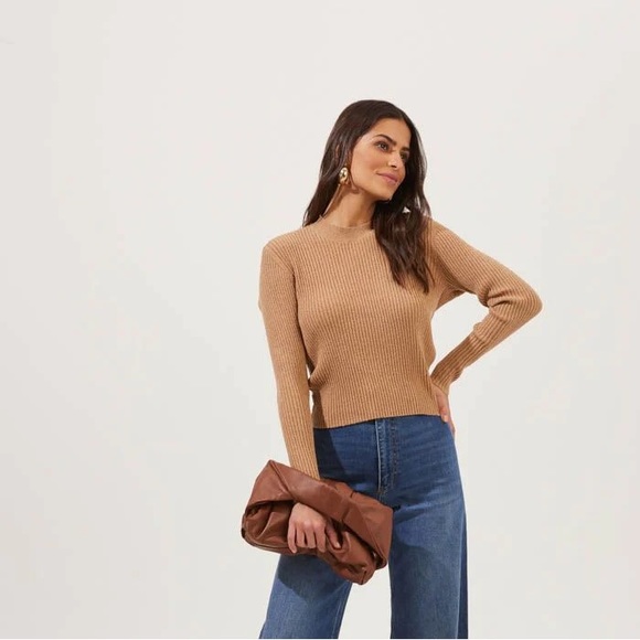 ASTR THE LABEL | PRESCOTT RIB KNIT BACKLESS SWEATER | CAMEL - Picture 3 of 9